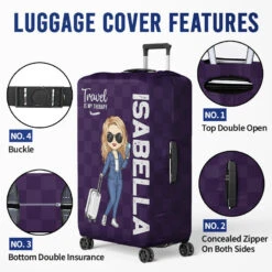 Just A Girl Who Loves Traveling - Travel Personalized Custom Luggage Cover - Holiday Vacation Gift, Gift For Adventure Travel Lovers -Pawfect House Sale Thumb 4 9a648714 c2b0 46d1 9128 acb47cf27bda