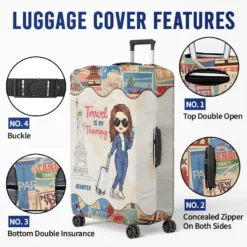 Not All Those Who Wander Are Lost - Travel Personalized Custom Luggage Cover - Holiday Vacation Gift, Gift For Adventure Travel Lovers -Pawfect House Sale Thumb 4 c7865640 7bf6 40e3 b403 40c614b71d30