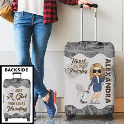 A Girl Who Loves Traveling - Travel Personalized Custom Luggage Cover - Holiday Vacation Gift, Gift For Adventure Travel Lovers -Pawfect House Sale Thumb3 3826a467 9543 434a a933 5ed6c646e11b