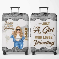 The Sky Is Calling And I Definitely Must Go - Travel Personalized Custom Luggage Cover - Gift For Traveling Lovers