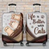 Pets Make Our Life Whole - Dog & Cat Personalized Custom Luggage Cover - Gift For Pet Owners, Pet Lovers