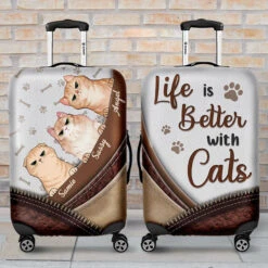 Pets Make Our Life Whole - Dog & Cat Personalized Custom Luggage Cover - Gift For Pet Owners, Pet Lovers