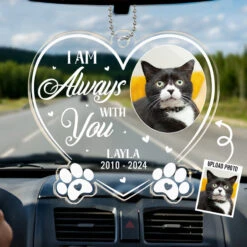 Custom Photo Forever In My Heart - Memorial Personalized Custom Car Ornament - Acrylic Custom Shaped - Sympathy Gift For Pet Owners, Pet Lovers
