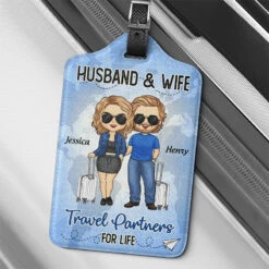 Travel Partners For Life - Travel Personalized Custom Luggage Tag - Holiday Vacation Gift, Gift For Adventure Travel Lovers, Husband Wife, Anniversary