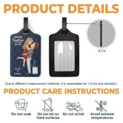 Traveling Together - Travel Personalized Custom Luggage Tag - Holiday Vacation Gift, Gift For Adventure Travel Lovers, Husband Wife, Anniversary -Pawfect House Sale thumb3 03b8aaf9 18ab 456f 8ac2 0264634f0f95