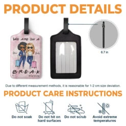 We Are On A Break - Travel Personalized Custom Luggage Tag - Holiday Vacation Gift, Gift For Adventure Travel Lovers, Best Friends, BFF, Sisters -Pawfect House Sale thumb3 335bb808 bfe3 4fec ba13 d9bfa78c2e20