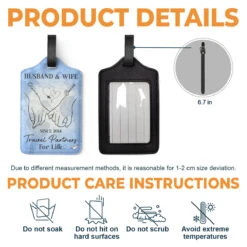 Husband And Wife Travel Partners For Life - Travel Personalized Custom Luggage Tag - Holiday Vacation Gift, Gift For Adventure Travel Lovers, Husband Wife, Anniversary -Pawfect House Sale thumb3 87548186 3648 4355 9d06 f696e6e81e70