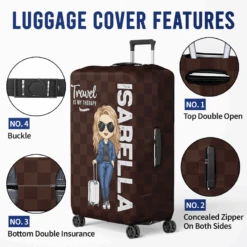 Personalized Custom Luggage Cover - Gift For Traveling Lovers, Travel Essentials For Women, Luggage Covers For Suitcase, Vacation Must Haves, Travel Gifts For Women, Honeymoon Essentials -Pawfect House Sale thumb4 3ef56122 5552 473e af7d 083f1f5f786f